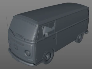 volkswagen transporter type 2 - 1972 3D Model