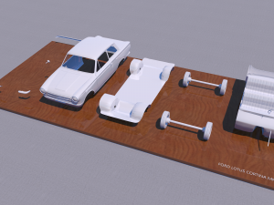 f lotus cortina mk1 1963 Model 3D