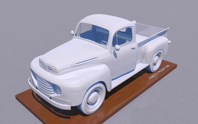 пикап Ф Ф-1 - 1948 г. 3D Принт Модель .c4d .max .obj .3ds .fbx .stl .blend 