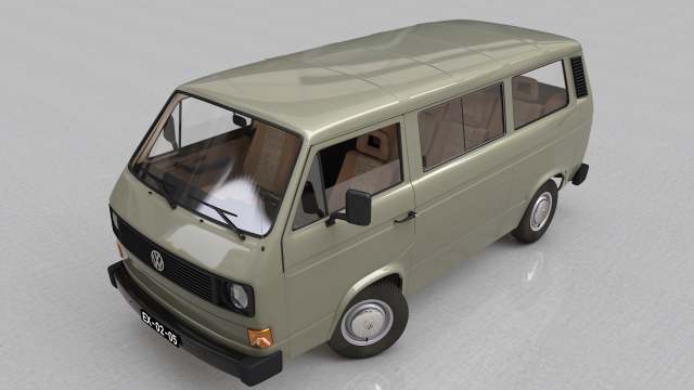 volkswagen transporter t3 - 1979 3D Model .c4d .max .obj .3ds .fbx .stl .blend 