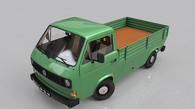 volkswagen transporter t3 pickup - 1979 3D Model .c4d .max .obj .3ds .fbx .stl .blend 