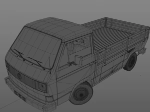volkswagen transporter t3 pickup - 1979 3D Model