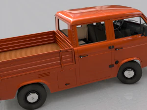 Volkswagen Transporter T3 пикап с двойной кабиной - 1979 г. 3D Модель