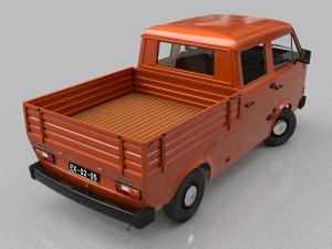 Volkswagen Transporter T3 пикап с двойной кабиной - 1979 г. 3D Модель
