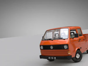 Volkswagen Transporter T3 пикап с двойной кабиной - 1979 г. 3D Модель