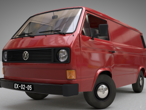 Volkswagen transporter t3 cargo - 1979 3D Модель