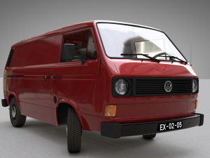 Volkswagen transporter t3 cargo - 1979 3D Модель