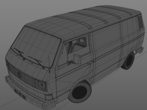 Volkswagen transporter t3 cargo - 1979 3D Модель