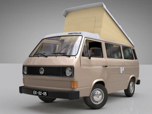 volkswagen t3 campeggio westfalia jolly - 1980 Modello 3D