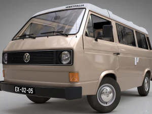 volkswagen t3 campeggio westfalia jolly - 1980 Modello 3D