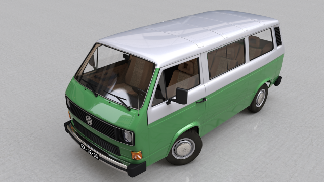 volkswagen t3 transporter caravelle - 1982 Modelo 3D .c4d .max .obj .3ds .fbx .stl .blend 