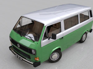 volkswagen t3 transporter caravelle - 1982 Model 3D