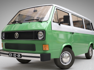 volkswagen t3 transporter caravelle - 1982 Modelo 3D