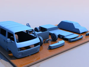 Volkswagen t3 Transporter Вестфалия 1980 г. 3D Принт Модель