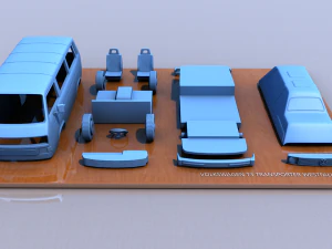 Volkswagen t3 Transporter Вестфалия 1980 г. 3D Принт Модель