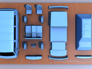 Volkswagen t3 Transporter Вестфалия 1980 г. 3D Принт Модель