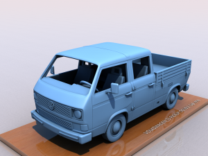volkswagen t3 transporter pickup doble cab - 1979 3D Print Model