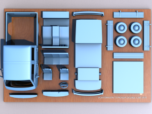 volkswagen t3 transporter pickup doble cab - 1979 3D Print Model