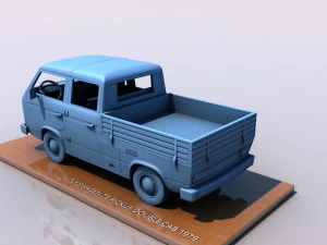 Volkswagen T3 Transporter пикап с двойной кабиной - 1979 г. 3D Принт Модель