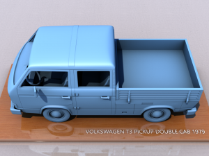 volkswagen t3 transporter pickup doble cab - 1979 3D Print Model