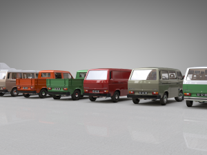 pack volkswagen t3 transporter - 1978 3D 모델