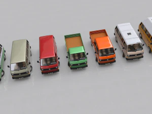 pack volkswagen t3 transporter - 1978 3D Model