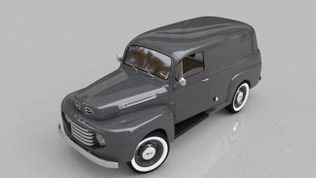 for-d f-1 panel truck 1948 Model 3D .c4d .max .obj .3ds .fbx .stl .blend 