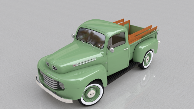 for-d f-1 pickup - 1948 3D Model .c4d .max .obj .3ds .fbx .stl .blend 