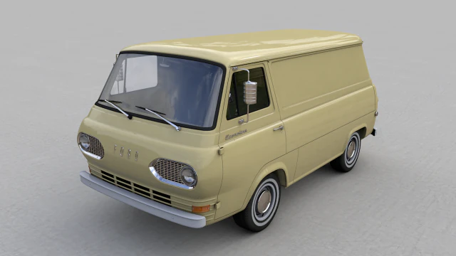 for d econoline e100 van - 1962 3D Model .c4d .max .obj .3ds .fbx .stl .blend 