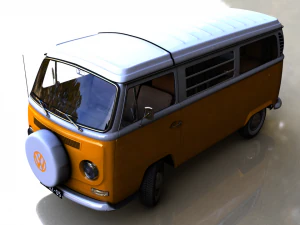 volkswagen t2 westfalia campista 1968 Modelo 3D