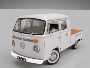 volkswagen t2 pick-up doble cab 1974 Model 3D
