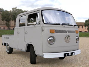 volkswagen t2 pick-up doble cab 1974 3D Model