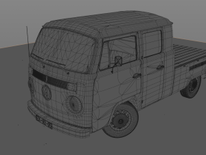 volkswagen t2 pick-up doble cab 1974 Model 3D