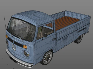 volkswagen pickup single cab 1974 3D Model