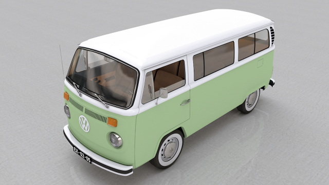 Volkswagen t2 bay window 1974 3Dモデル .c4d .max .obj .3ds .fbx .stl .blend 