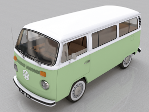 Volkswagen t2 bay window 1974 3D Model