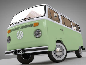 Volkswagen t2 bay window 1974 3D Model