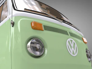 Volkswagen t2 bay window 1974 3D Model