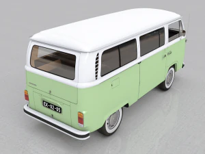 Volkswagen t2 bay window 1974 3D Model