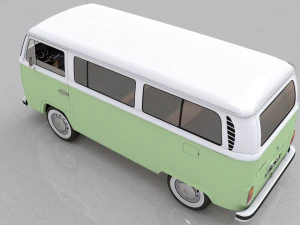 Volkswagen t2 bay window 1974 3D Model