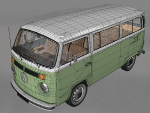 Volkswagen t2 bay window 1974 3D Model