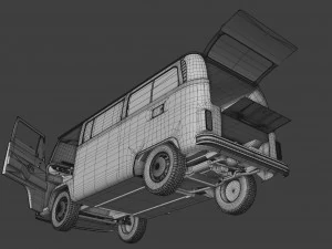 Volkswagen t2 bay window 1974 3D Model