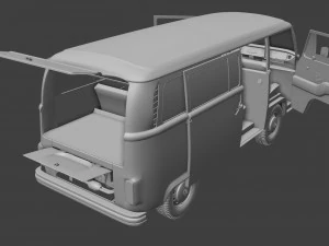 Volkswagen t2 bay window 1974 3D Model