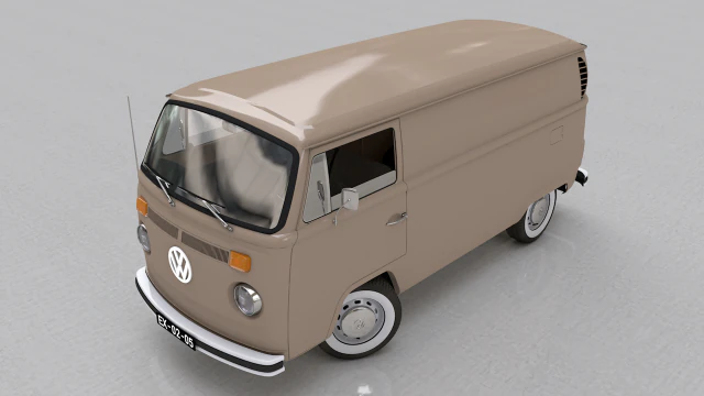 volkswagen t2 cargo van 1974 3D Model .c4d .max .obj .3ds .fbx .stl .blend