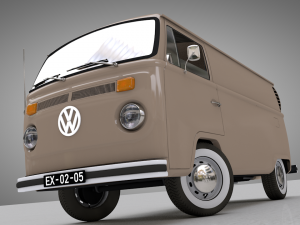 volkswagen t2 cargo van 1974 3D 모델