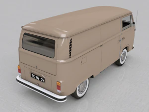 volkswagen t2 cargo van 1974 3D Model
