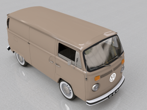 volkswagen t2 cargo van 1974 3D 모델