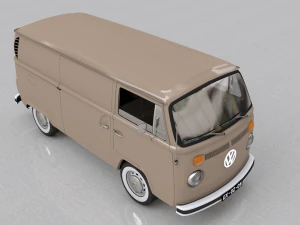 volkswagen t2 cargo van 1974 3D Model