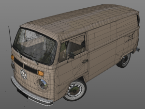 volkswagen t2 cargo van 1974 3D 모델