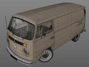 volkswagen t2 cargo van 1974 3D Model